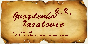 Gvozdenko Kasalović vizit kartica